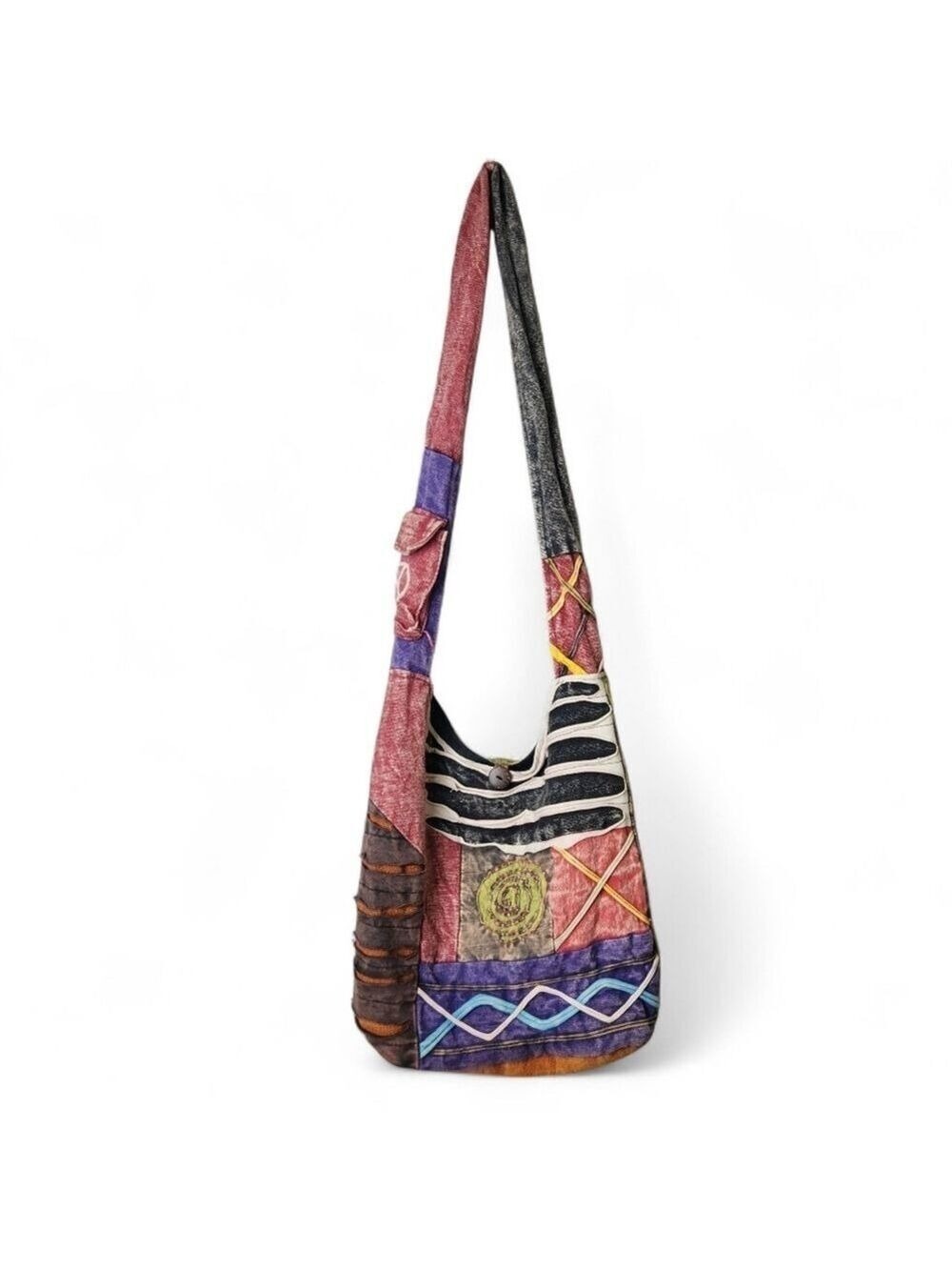 Y2K Boho Hippie Patchwork Crossbody Festival Bag Purse 90s